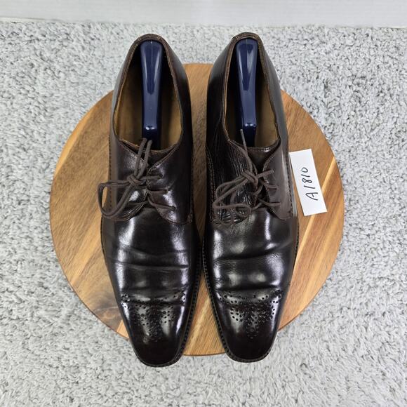 Faconnable Men 45 Brown Leather Medallion Business Derby Oxford Daily Dress Shoe main image 16
